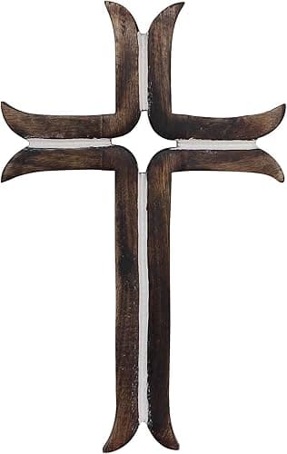Rustic Wooden Wall Cross, Large 16x10 Farmhouse Hanging Cross