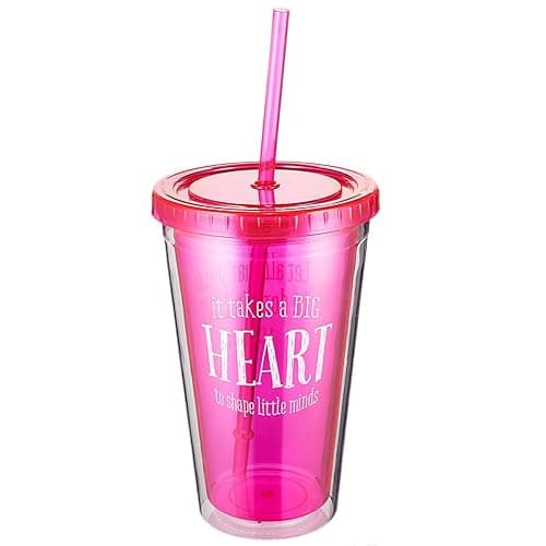 Big Heart 1 Corinthians 16:14 Insulated Tumbler with Lid & Straw, Pink, 16 oz
