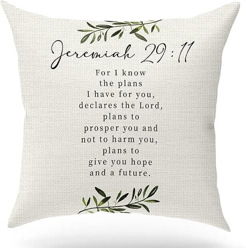 Jeremiah 29:11 Bible Verse Throw Pillow Cover, 18x18