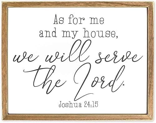Juvale "As for Me & My House We Will Serve" Joshua 24:15 Framed Bible Verse Sign
