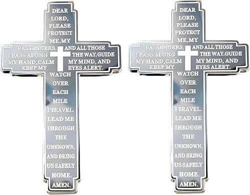 Christian Cross Car Visor Clip, Drive Safe Faith Accessory, Set of 2