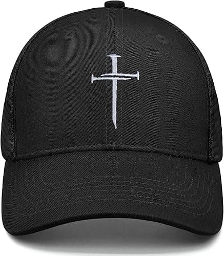 Christian Cross Embroidered Baseball Cap (Nail Cross)