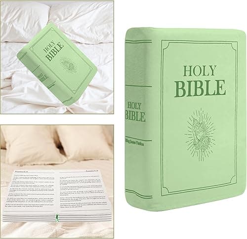 Cozy Faith Bible Pillow, Plush Book That Opens to Reveal Scripture