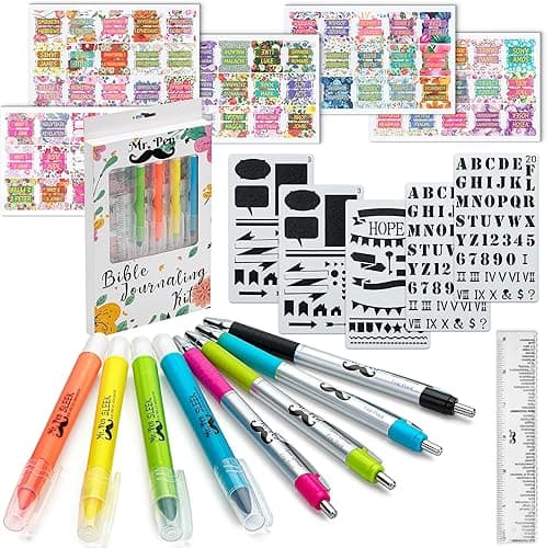 Mr. Pen Bible Journaling Kit with Highlighters, Tabs & Stencils